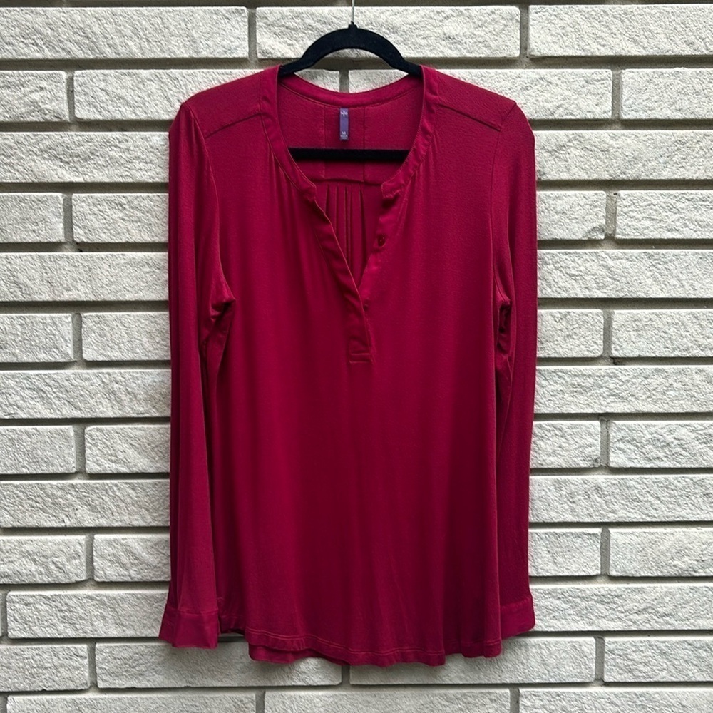 NYDJ Burgundy Long Sleeve Tee Sz M